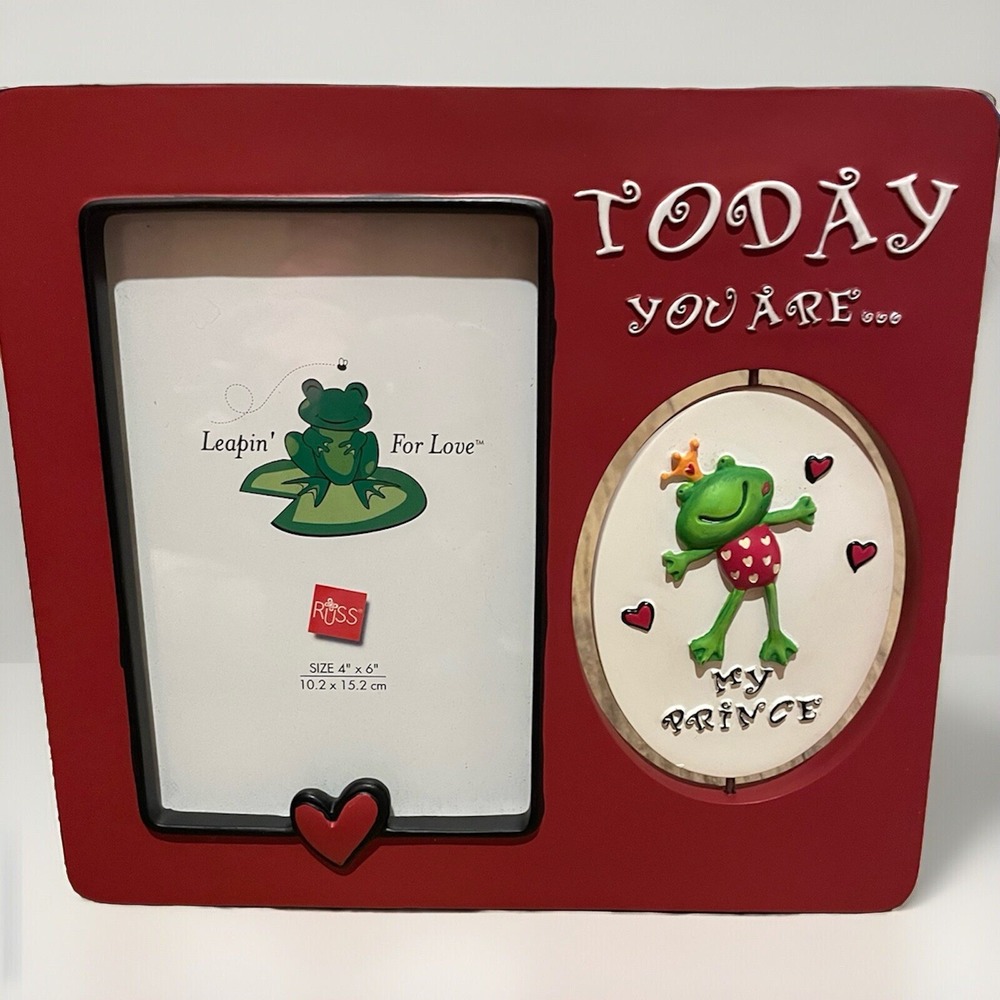 Russ‎ Berrie Leaping For Love Prince Or Toad Picture #29413 Size 4" x 6"